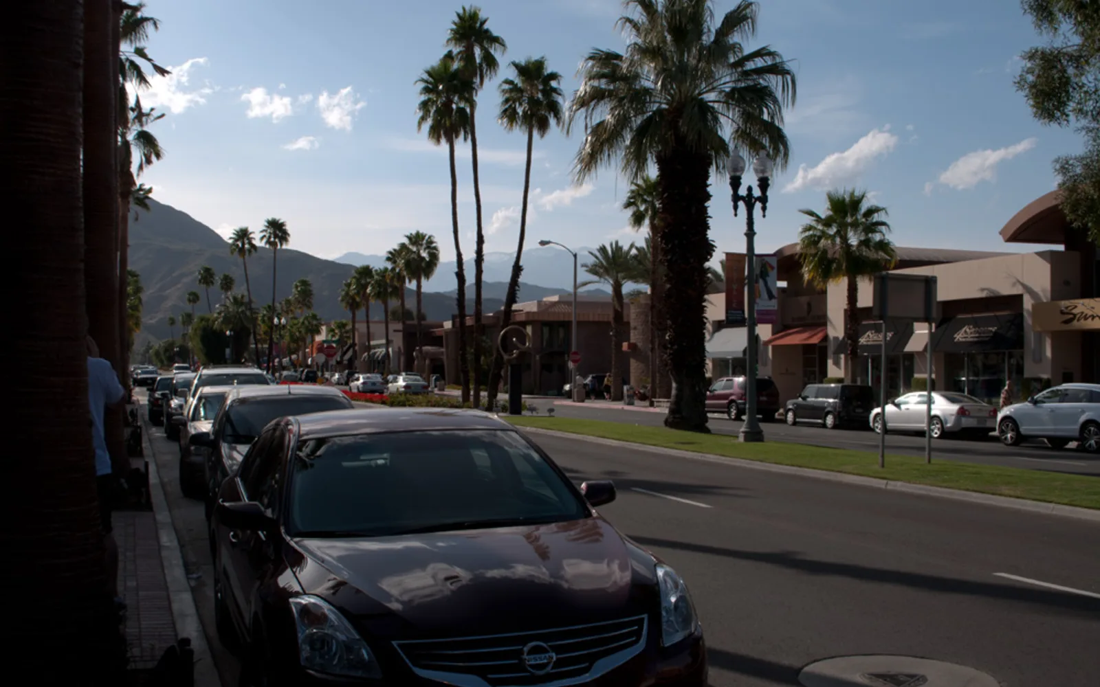 Palm Desert's El Paseo shopping district with galleries, retail, and cultural venues along the central street
